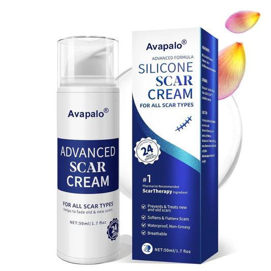Avapalo® Advanced Silicone Scar Gel – Professional Scar Removal Cream for Surgical Scars, Keloids, Stretch Marks, C-Section & Old or New Scars Repair Treatment