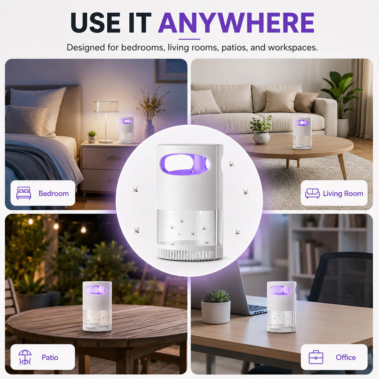 🦟 50% OFF! UV Mosquito Killer Lamp – quiet, USB, chemical🔇🌙