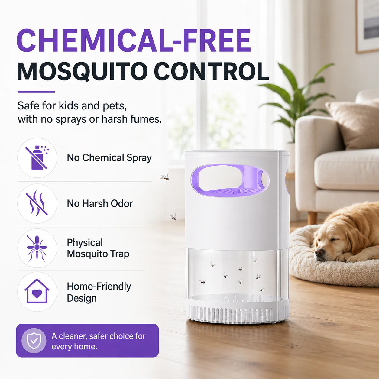 🦟 50% OFF! UV Mosquito Killer Lamp – quiet, USB, chemical🔇🌙