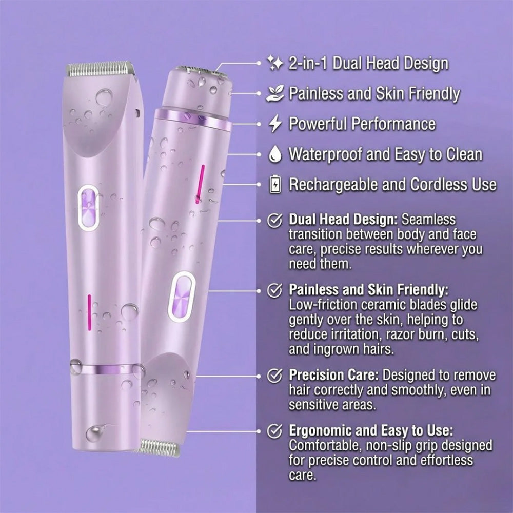 Avapalo® ✨2-in-1 Painless Bikini Hair Trimmer for Face & Body