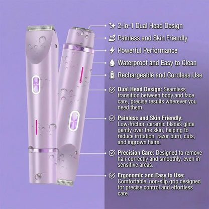 Avapalo® ✨2-in-1 Painless Bikini Hair Trimmer for Face & Body